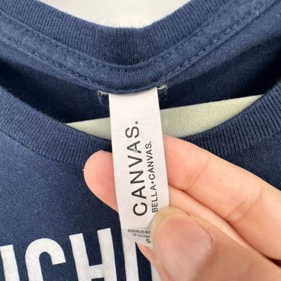 Bella Canvas Football Tackles Touchdowns Tailgates Traditions blue Shirt Small - Picture 3 of 8